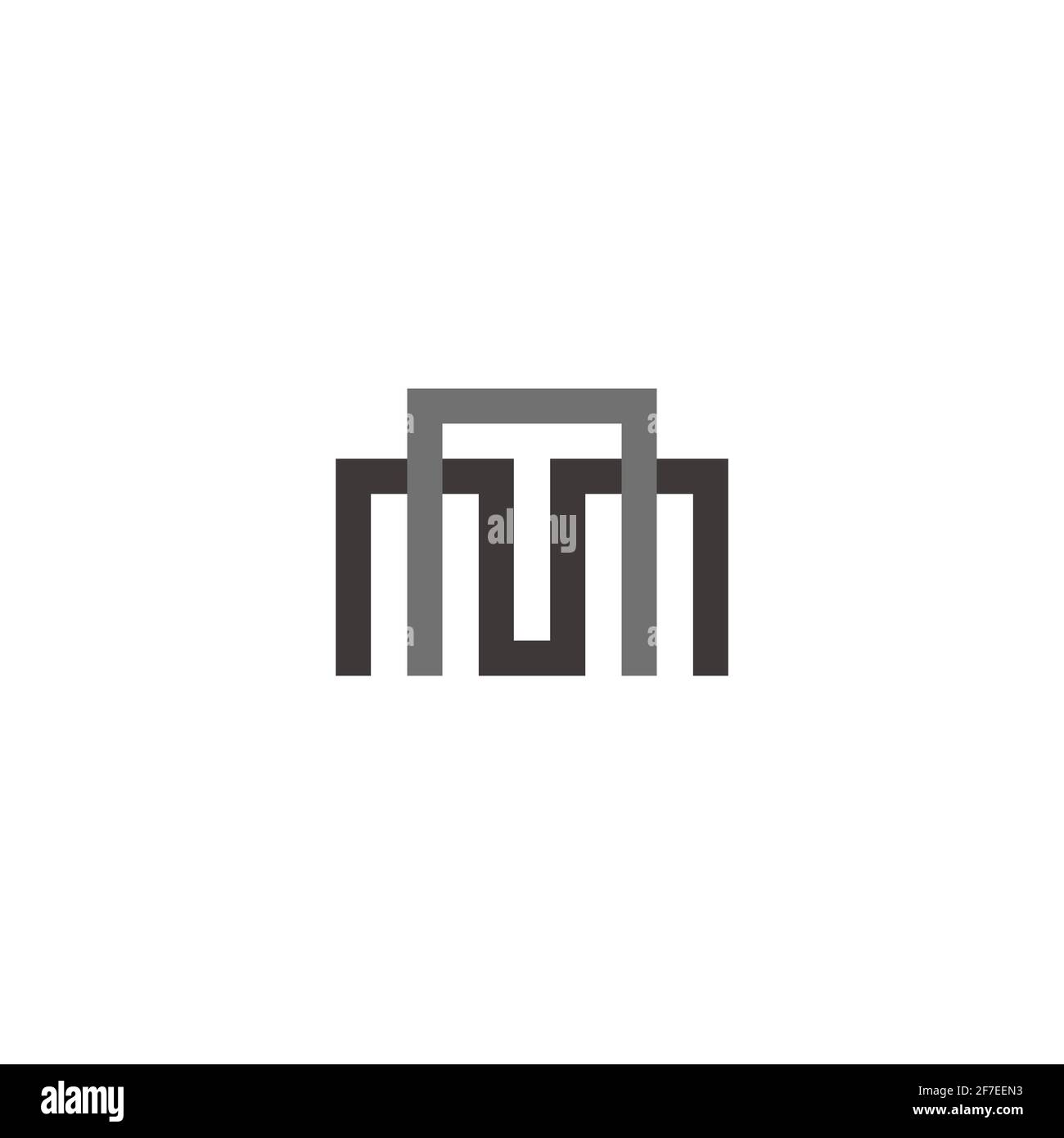 letter mn simple geometric abstract doors logo vector Stock Vector