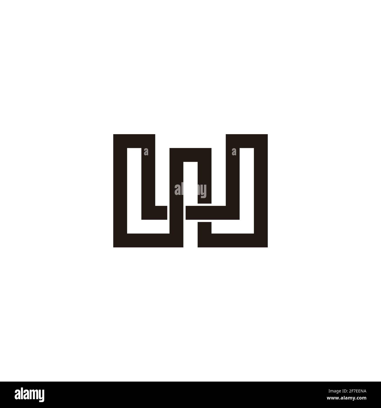 letter wu simple 3d infinity link line logo vector Stock Vector