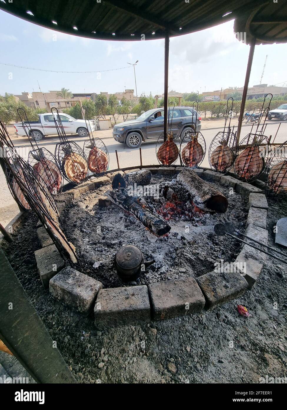 basra, Iraq - april 27, 2020:  photo fish grill in the street of basra city Stock Photo