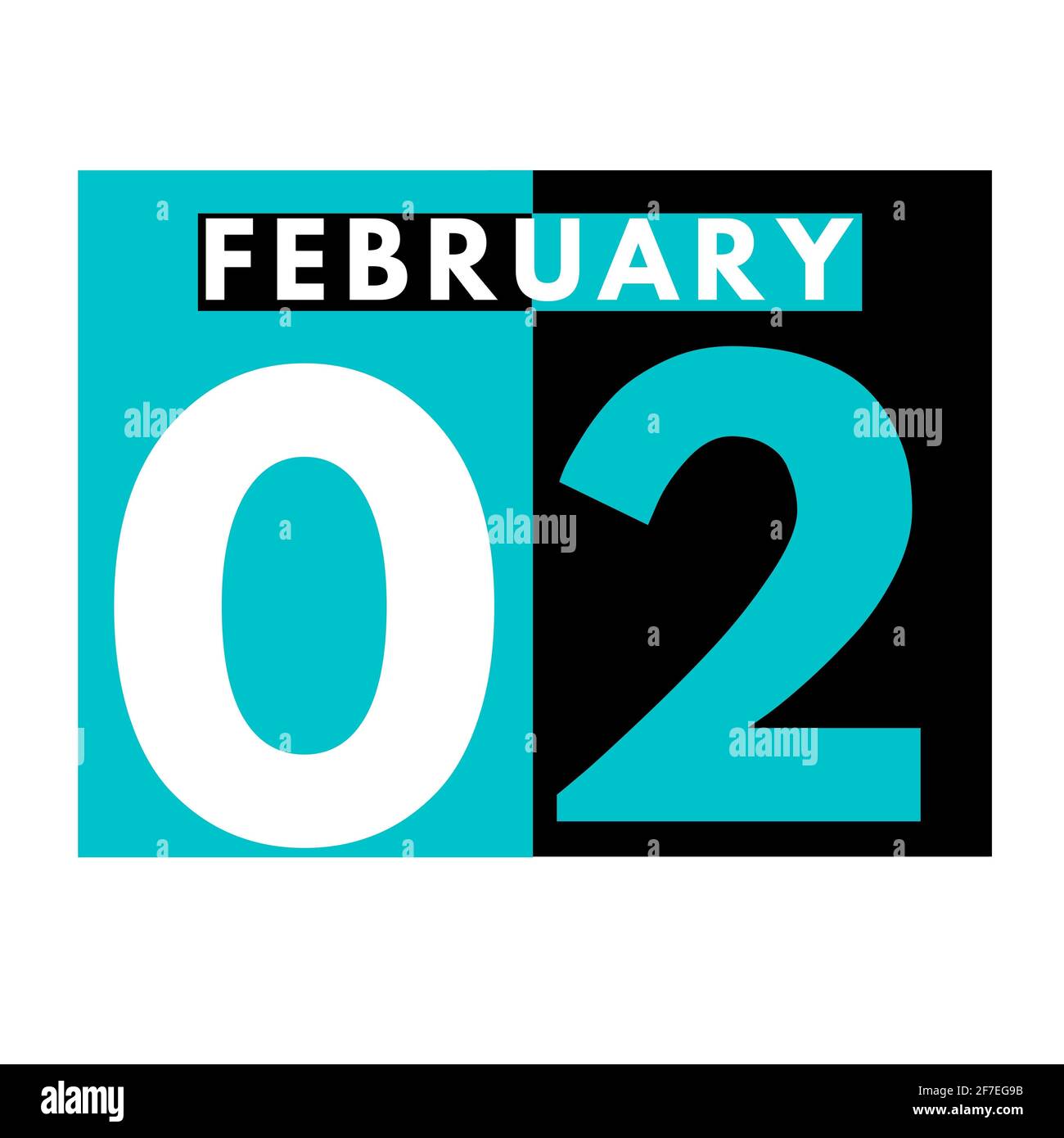 February 2 . Flat daily calendar icon .date ,day, month .calendar for ...