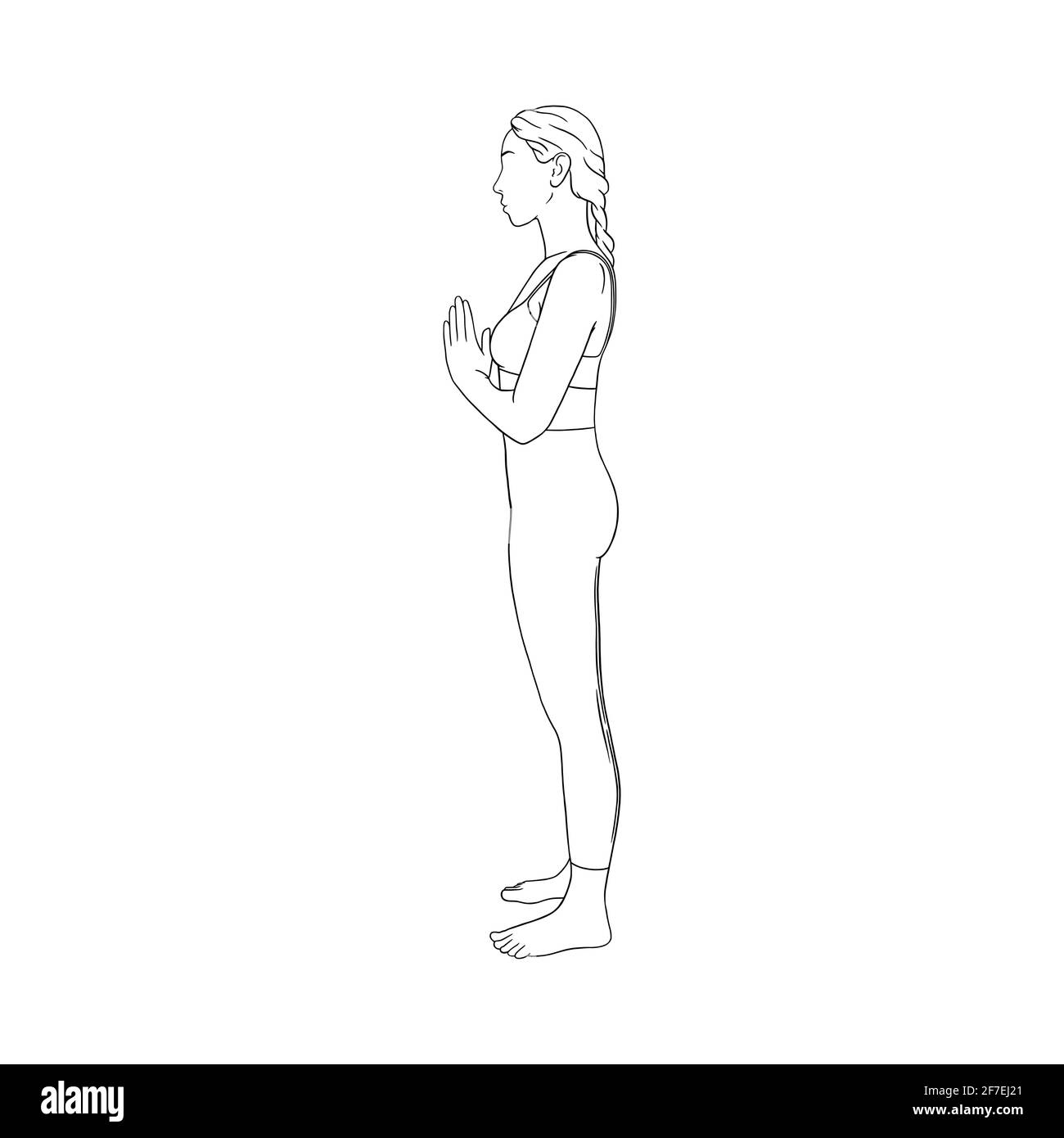 Yoga tadasana stock illustration. Illustration of female - 108556226 |  Tadasana pose drawing, Yoga cartoon, Illustration
