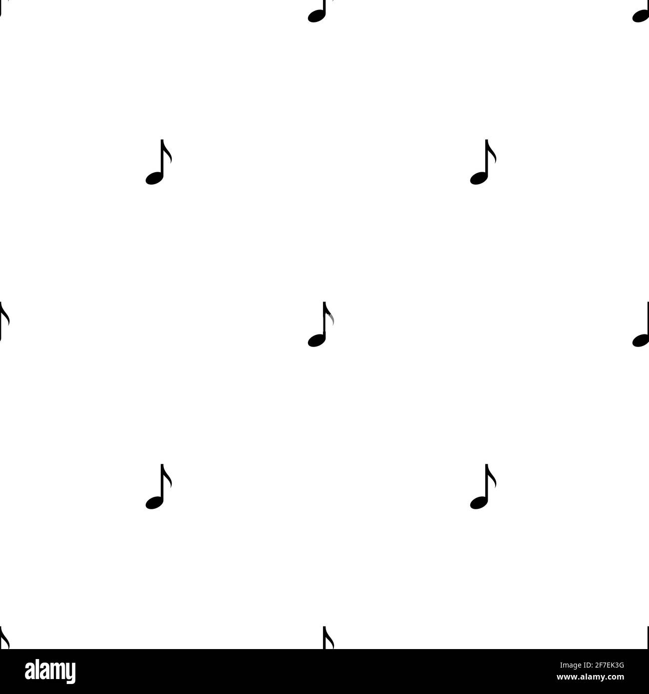 Seamless ornament with music notes on white background. song, melody or ...