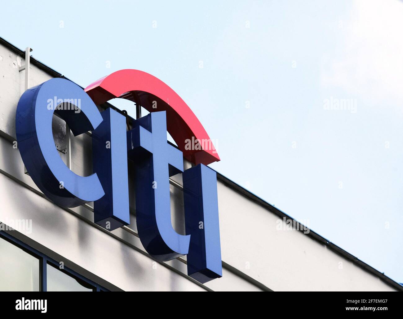 Kiev, Ukraine. 6th Mar, 2021. Citibank logo is seen at a bank office