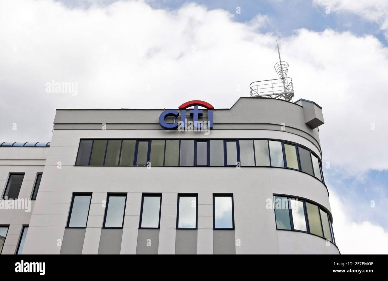 Kiev, Ukraine. 6th Mar, 2021. Citibank logo is seen at a bank office