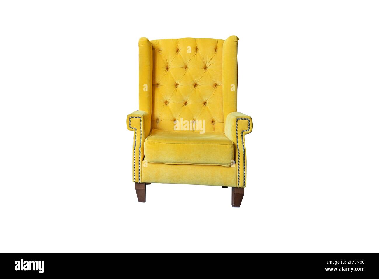 yellow soft chair. isolate on white background. Stock Photo