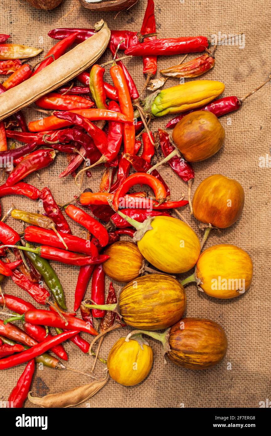 Red chillies are jam-packed with Vitamin C that helps in supporting the immune system and combat chronic diseases. There are very powerful antioxidant Stock Photo