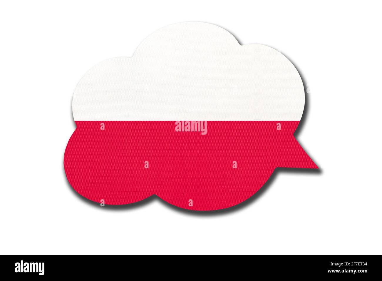 3d speech bubble with Poland national flag isolated on white background
