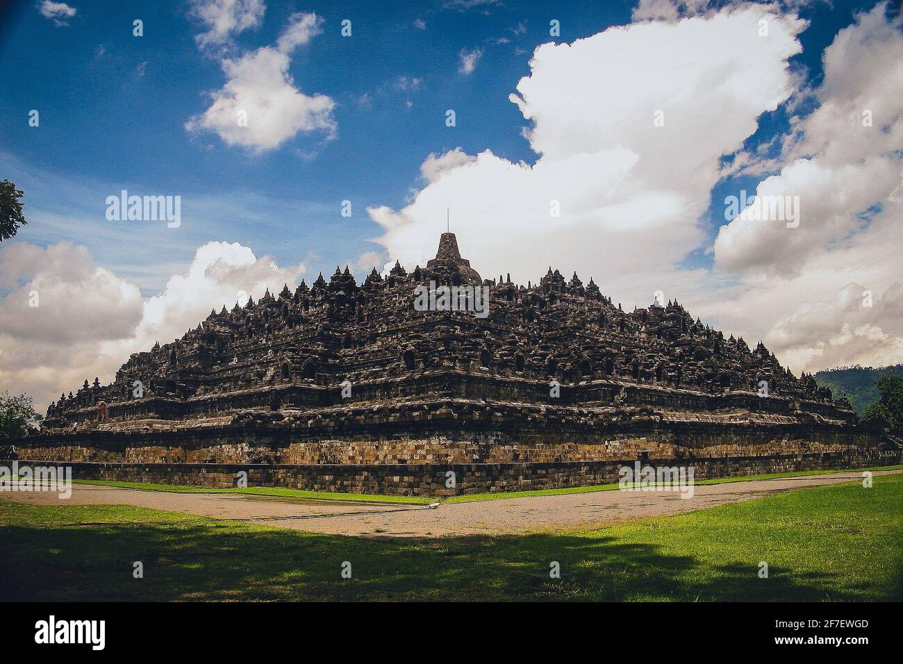 The temple of Borobudur on Java in Indonesia, Unesco world heritage ...