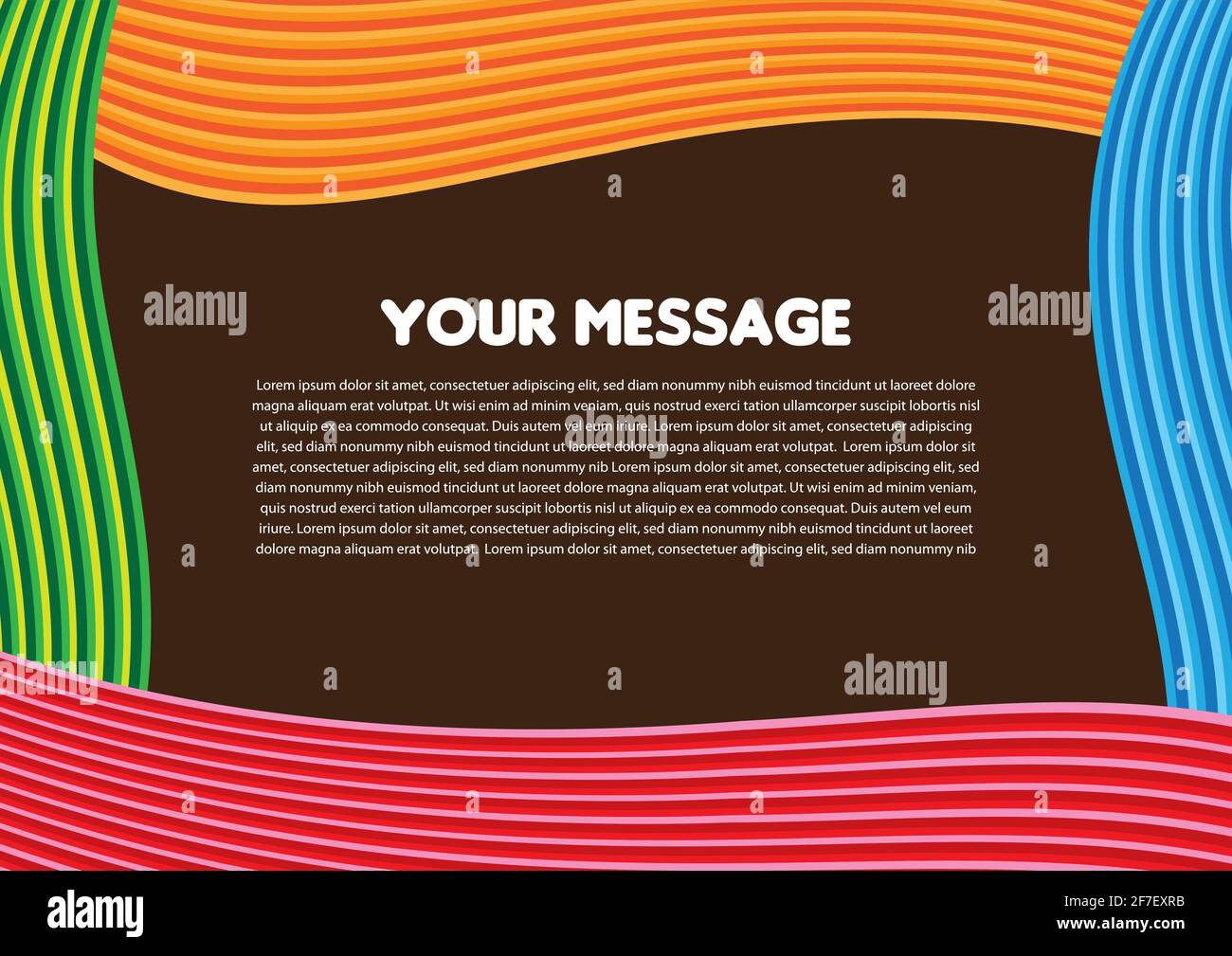 Layout border of smooth lines background in four colors. Vector ...