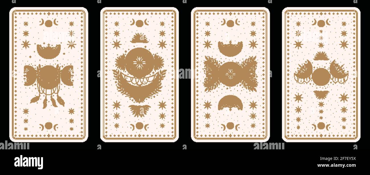 Mystical tarot desk card.Occult esoteric vintage tarot card.Witch fortune telling template theme. Stock Vector