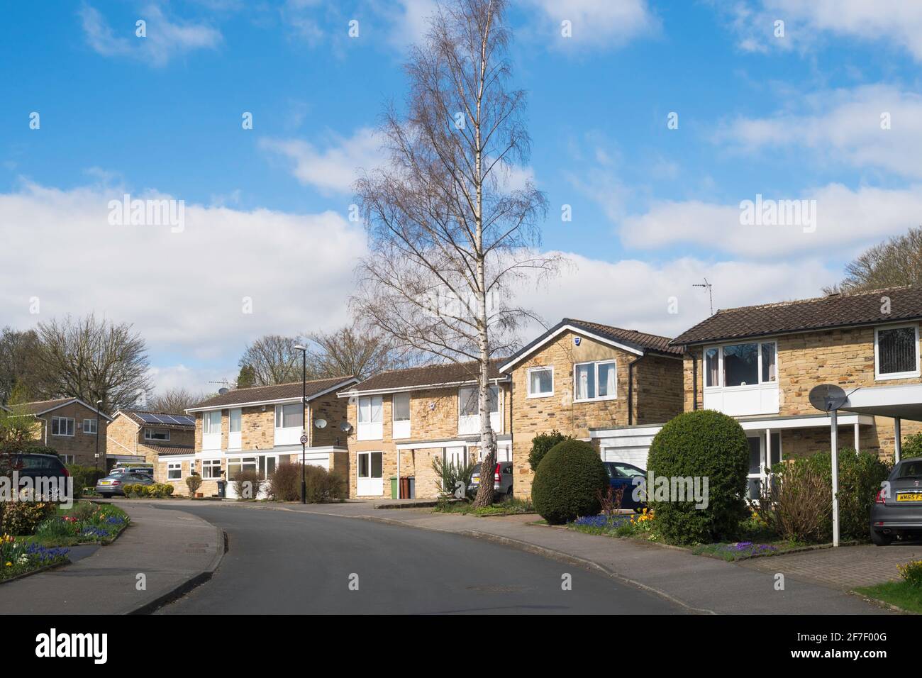 Tatham Way, late 20th century detached houses on a housing estate in Roundhay, Leeds, England, UK Stock Photo