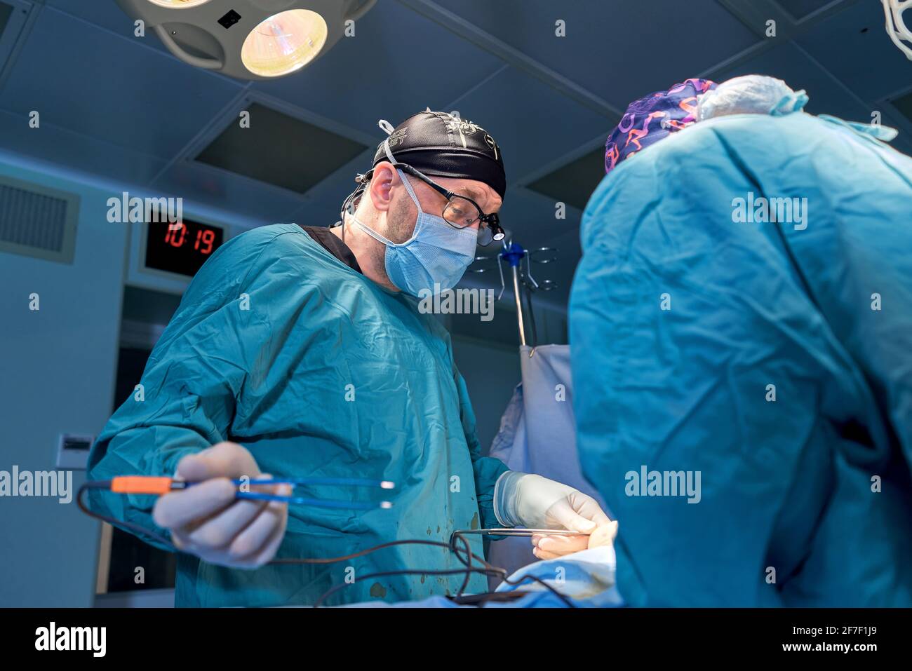 doctors work hard in the operating room Stock Photo