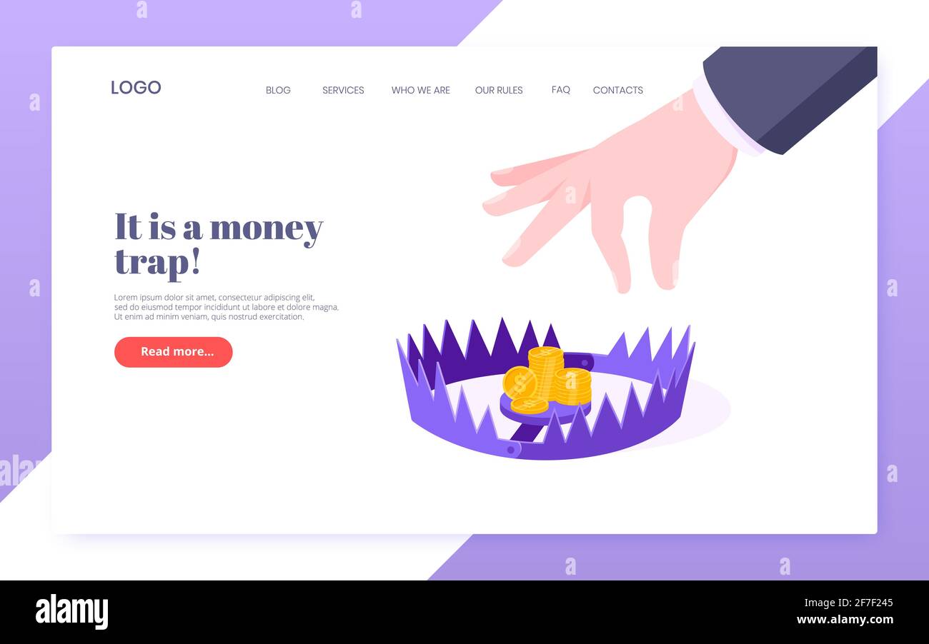 Money trap business concept flat style design vector illustration ...