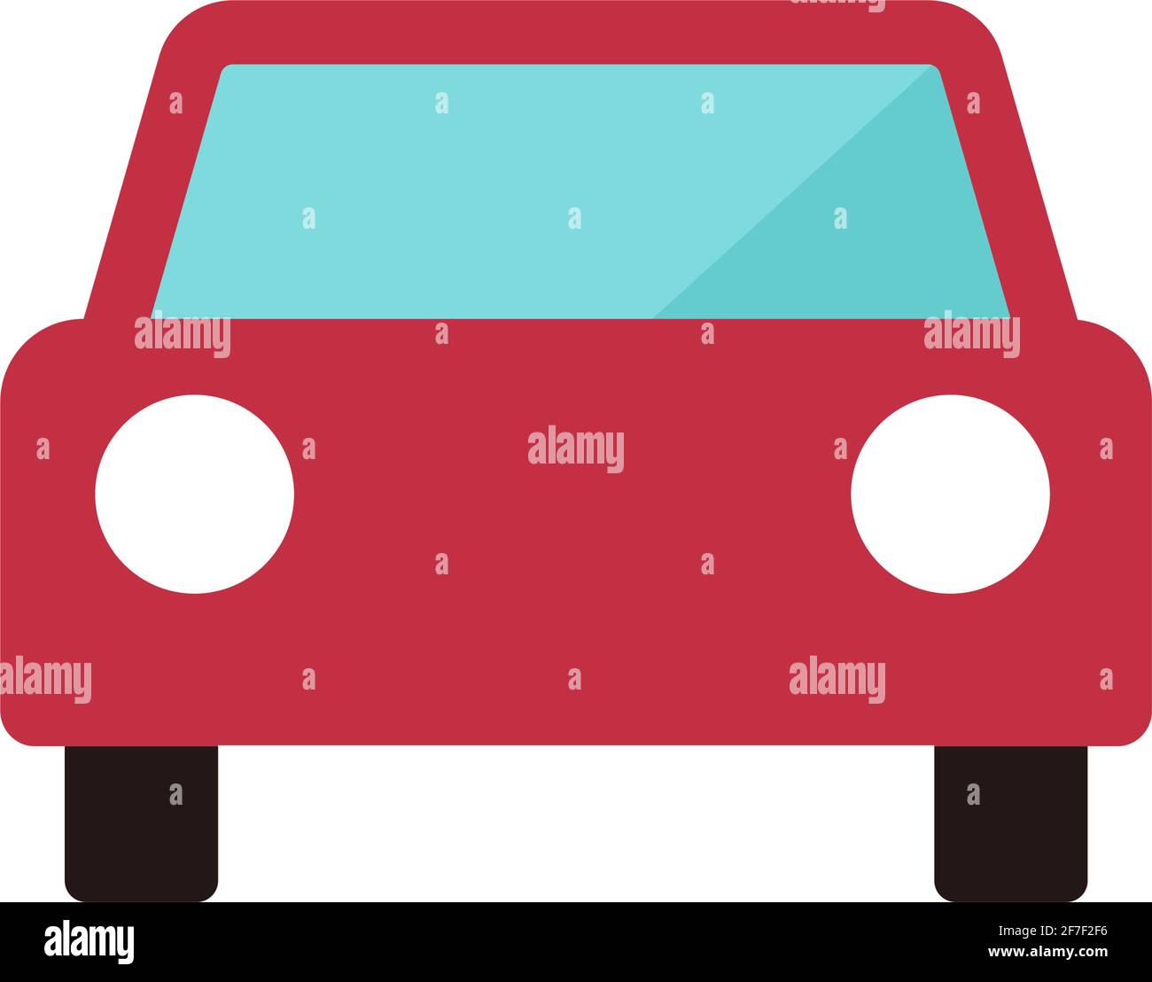 Car, automobile, vehicle (front view ) vector icon illustration Stock