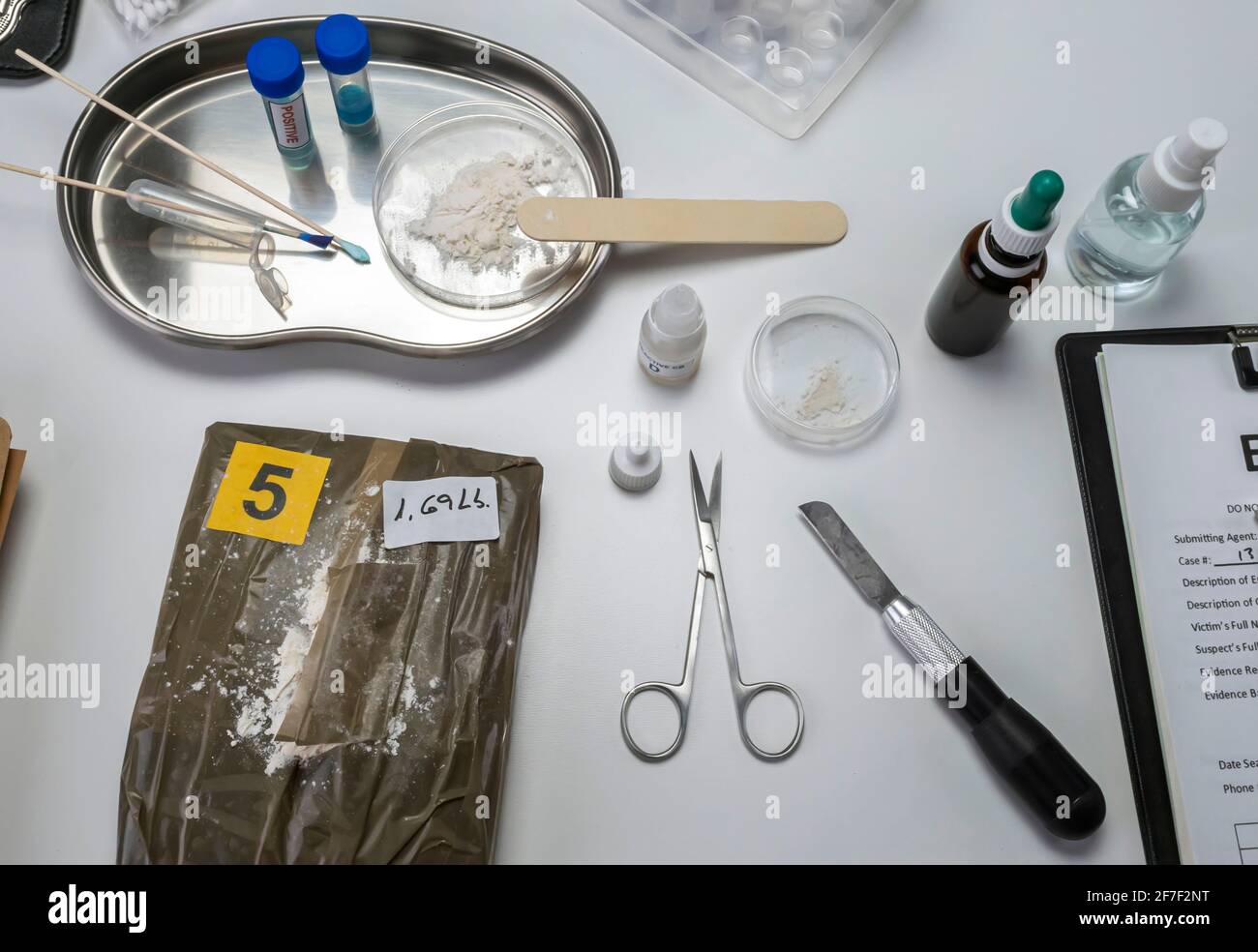 crime lab drug test, conceptual image Stock Photo