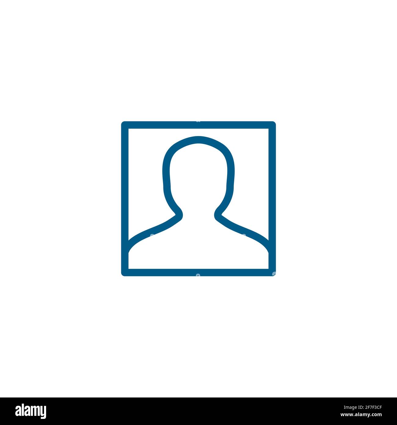 Avatar Line Blue Icon On White Background. Blue Flat Style Vector ...