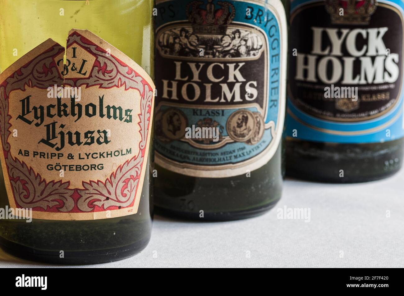 Beer bottles with labels Stock Photo Alamy