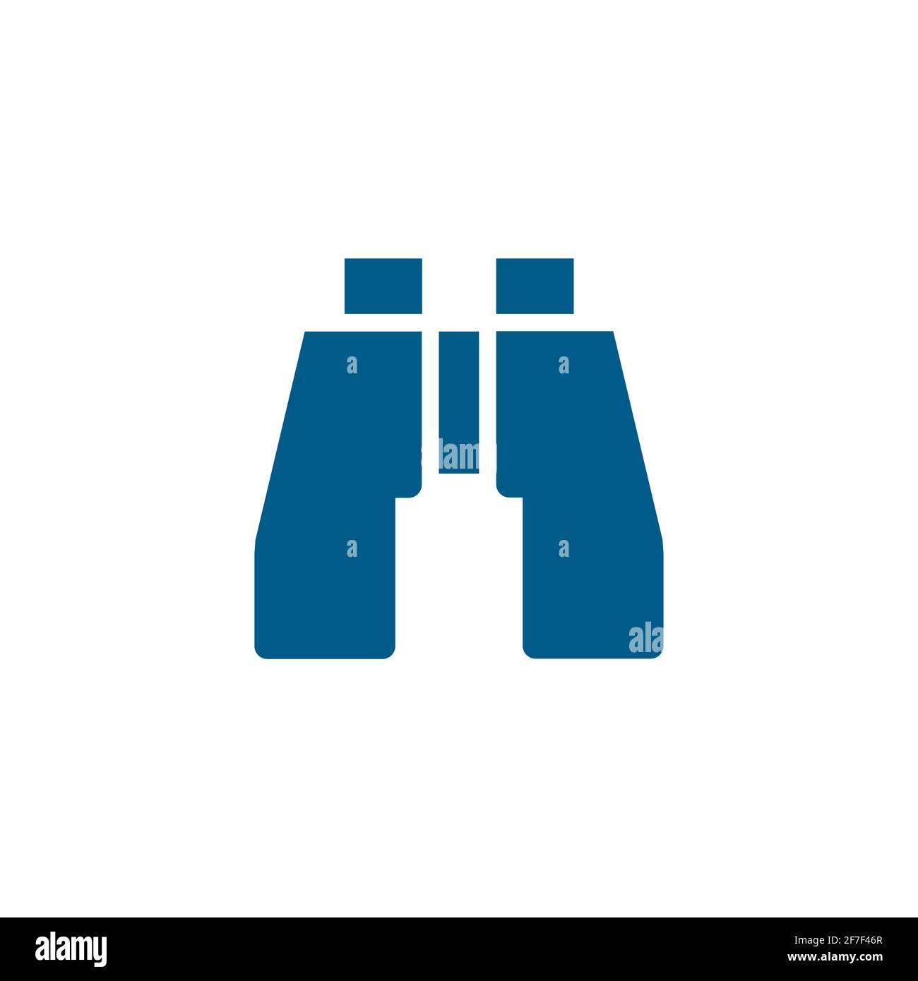 Binocular Blue Icon On White Background. Blue Flat Style Vector Illustration. Stock Vector
