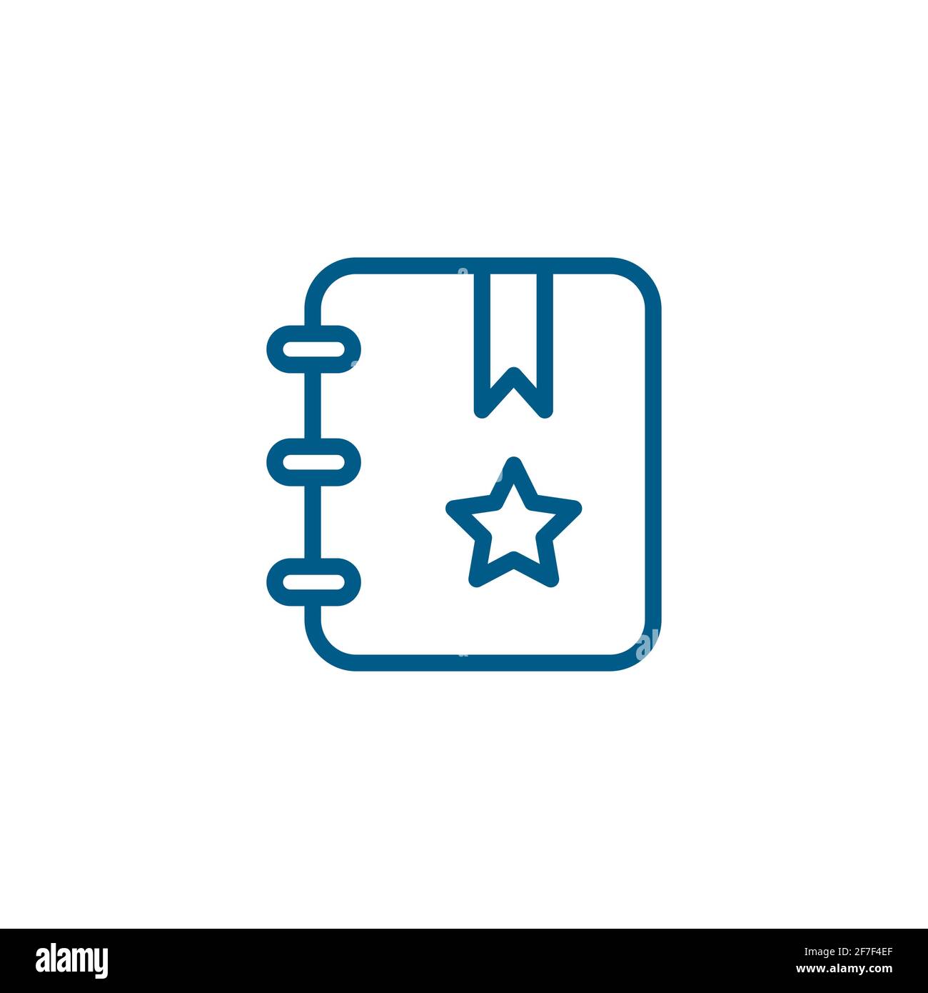 Bookmark Line Blue Icon On White Background. Blue Flat Style Vector ...