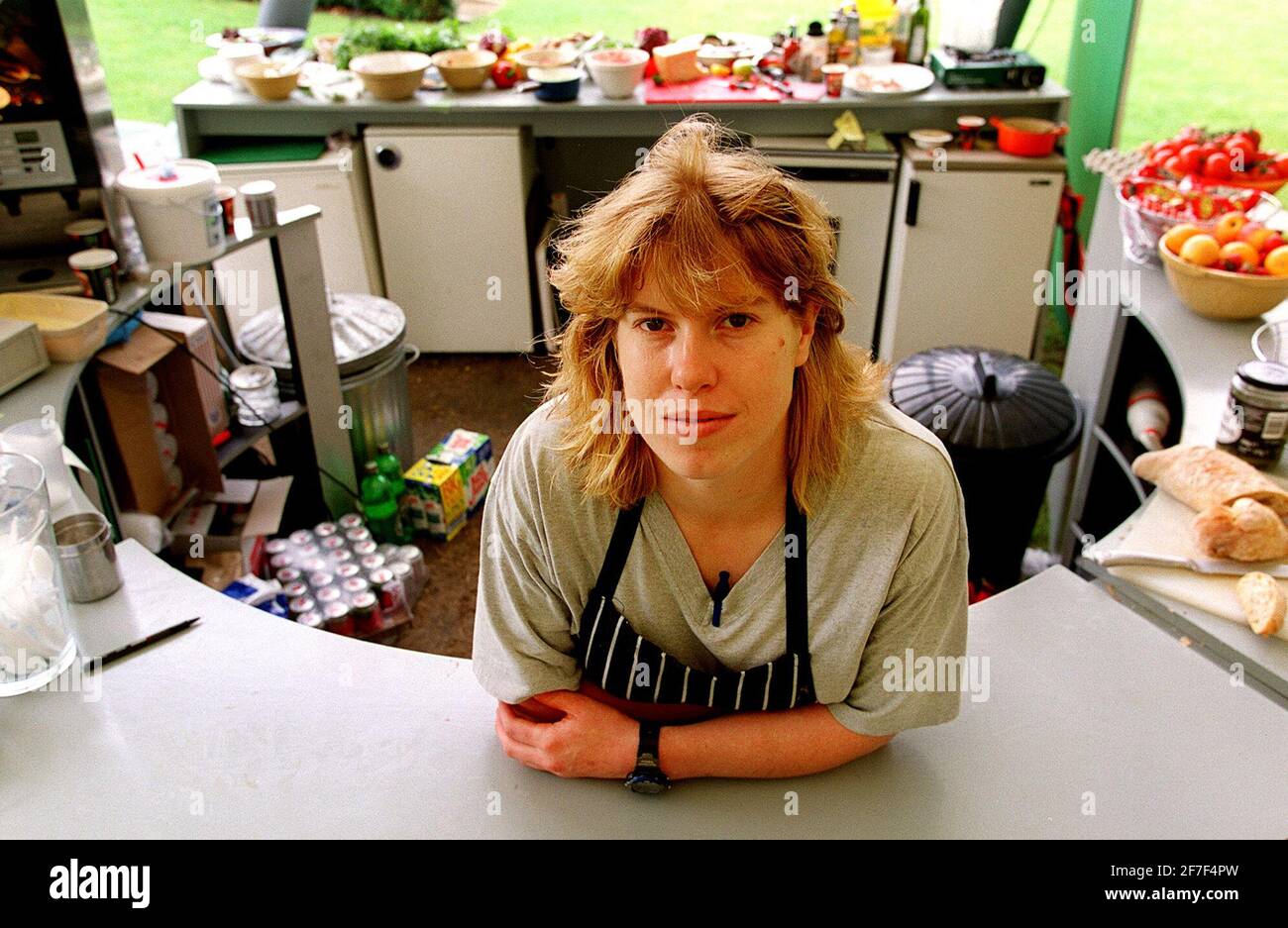 ALLEGRA MCEVEDY AT HER CAFE NEAR THE SERPENTINE, HYDE PARK Stock Photo