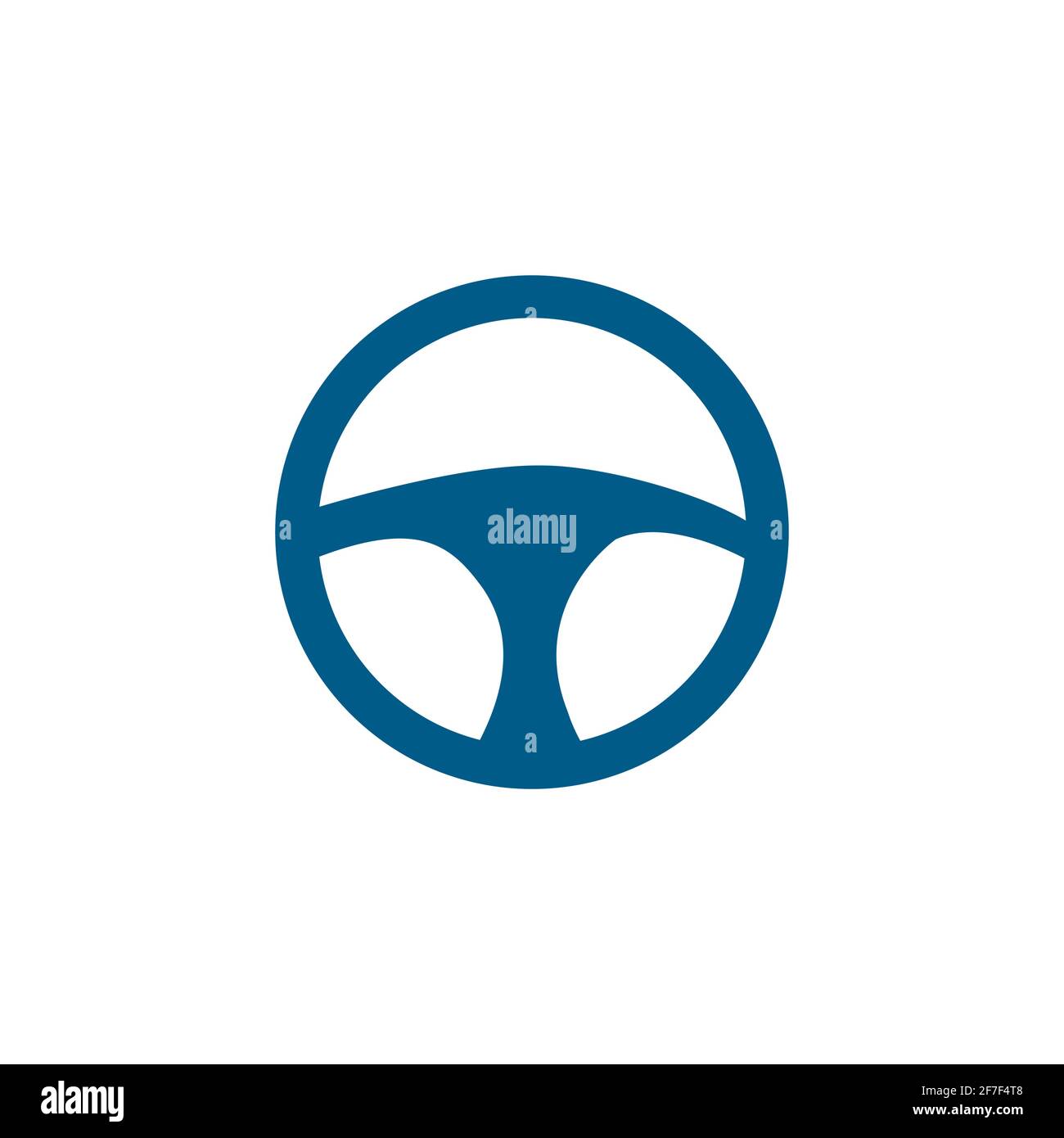 Car Steering Wheel Blue Icon On White Background. Blue Flat Style ...