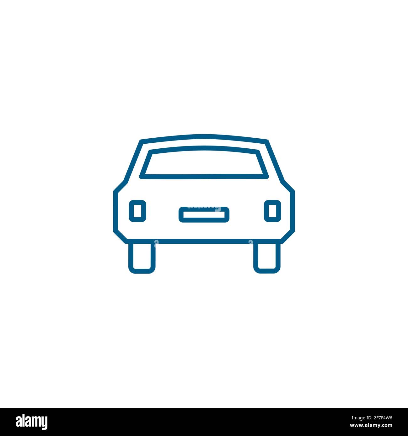 Car Line Blue Icon On White Background. Blue Flat Style Vector ...
