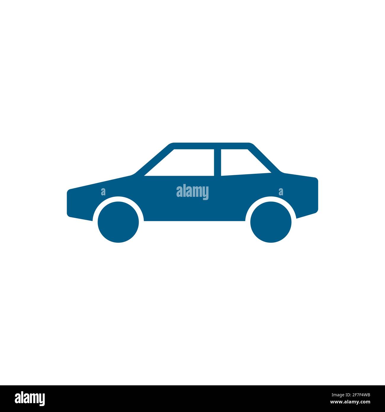 Car Blue Icon On White Background. Blue Flat Style Vector Illustration ...