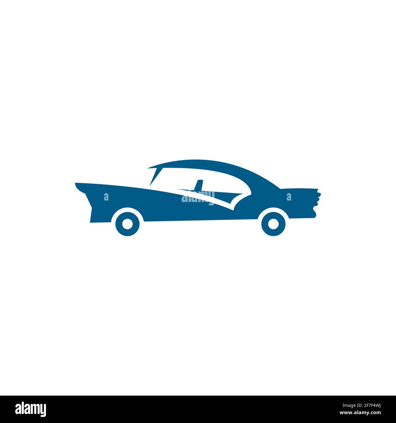 Car Blue Icon On White Background. Blue Flat Style Vector Illustration ...
