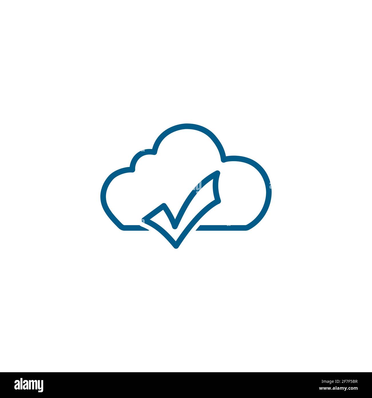 Cloud Right Line Blue Icon On White Background. Blue Flat Style Vector ...
