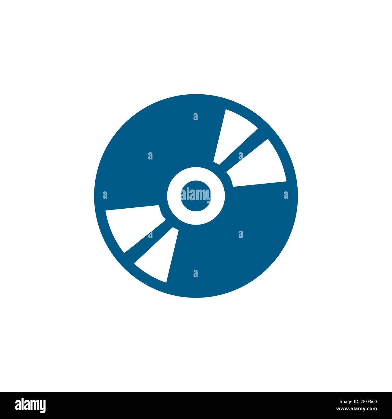 DVD or CD Blue Icon On White Background. Blue Flat Style Vector ...