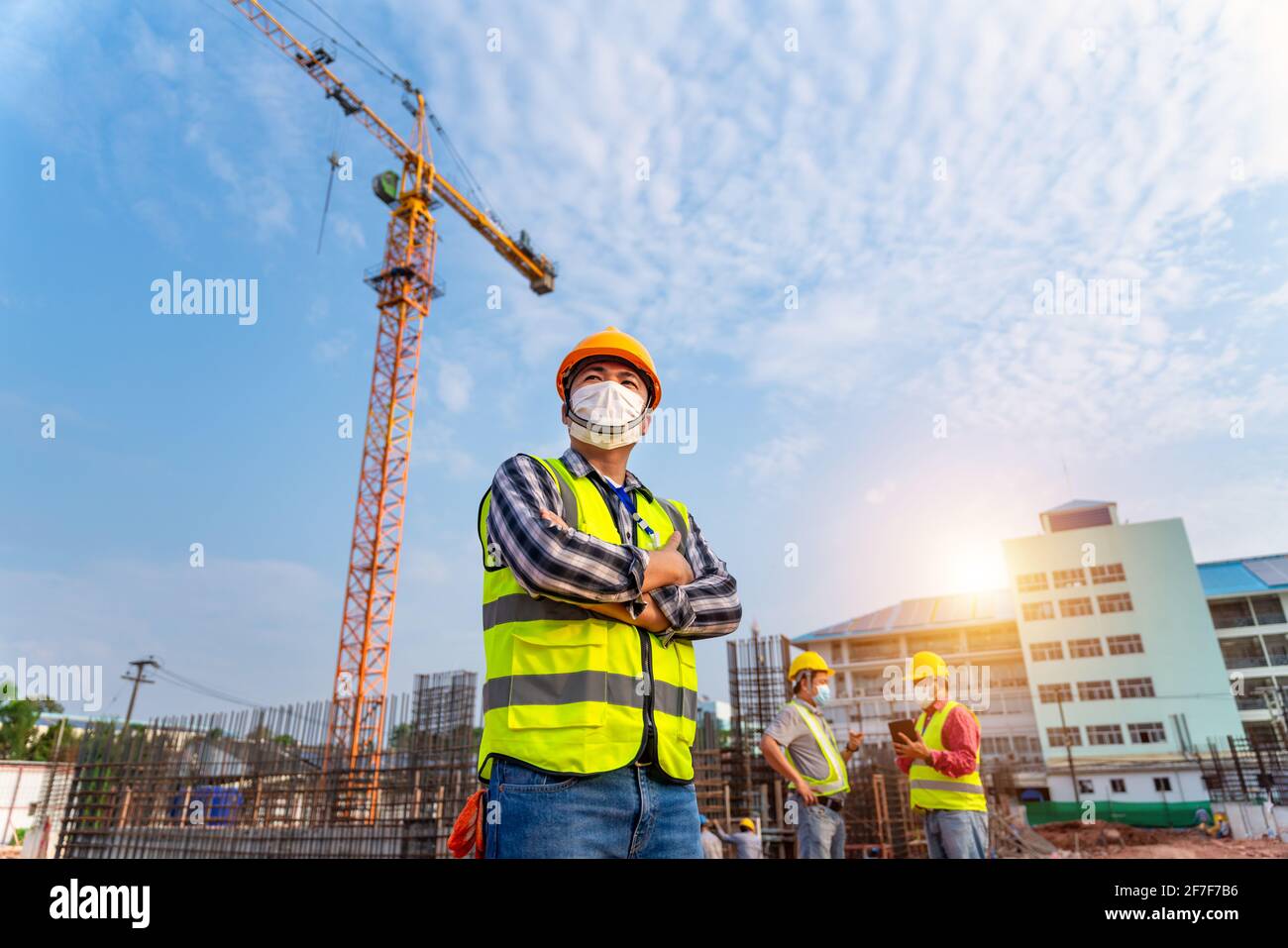 Team work of Construction engineers technician and architect