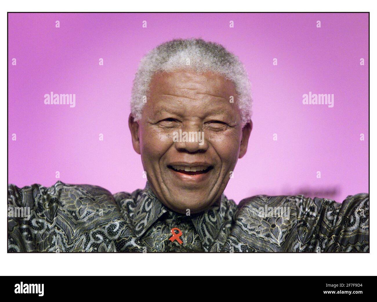 Nelson Mandela speaking at The Labour Party Conference 2000at Brighton Stock Photo