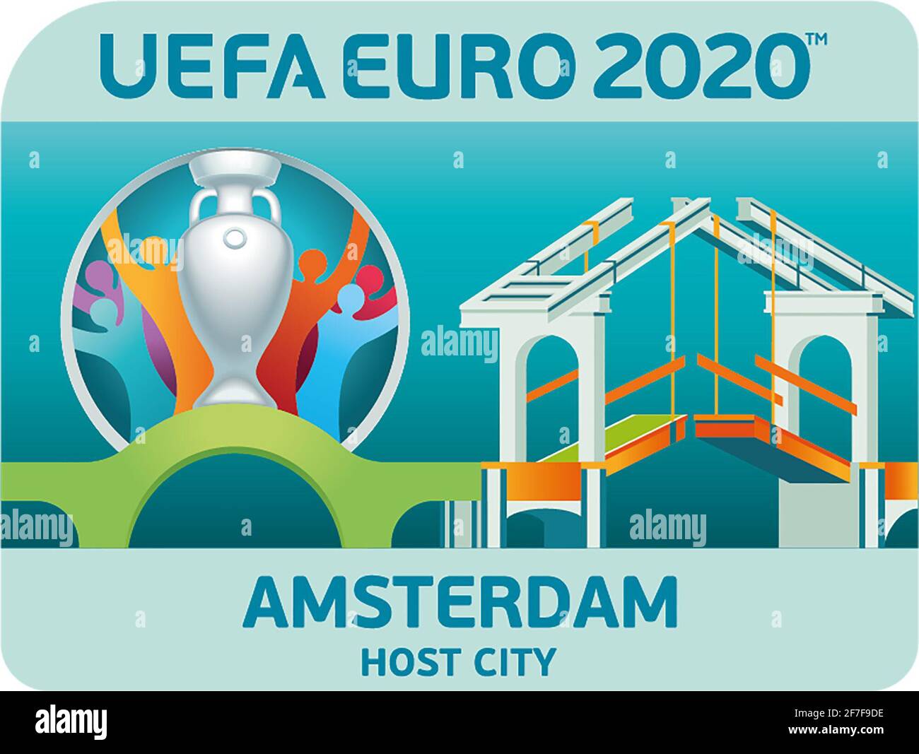 UEFA EURO 2020 Logo Host City Amsterdam Stock Photo
