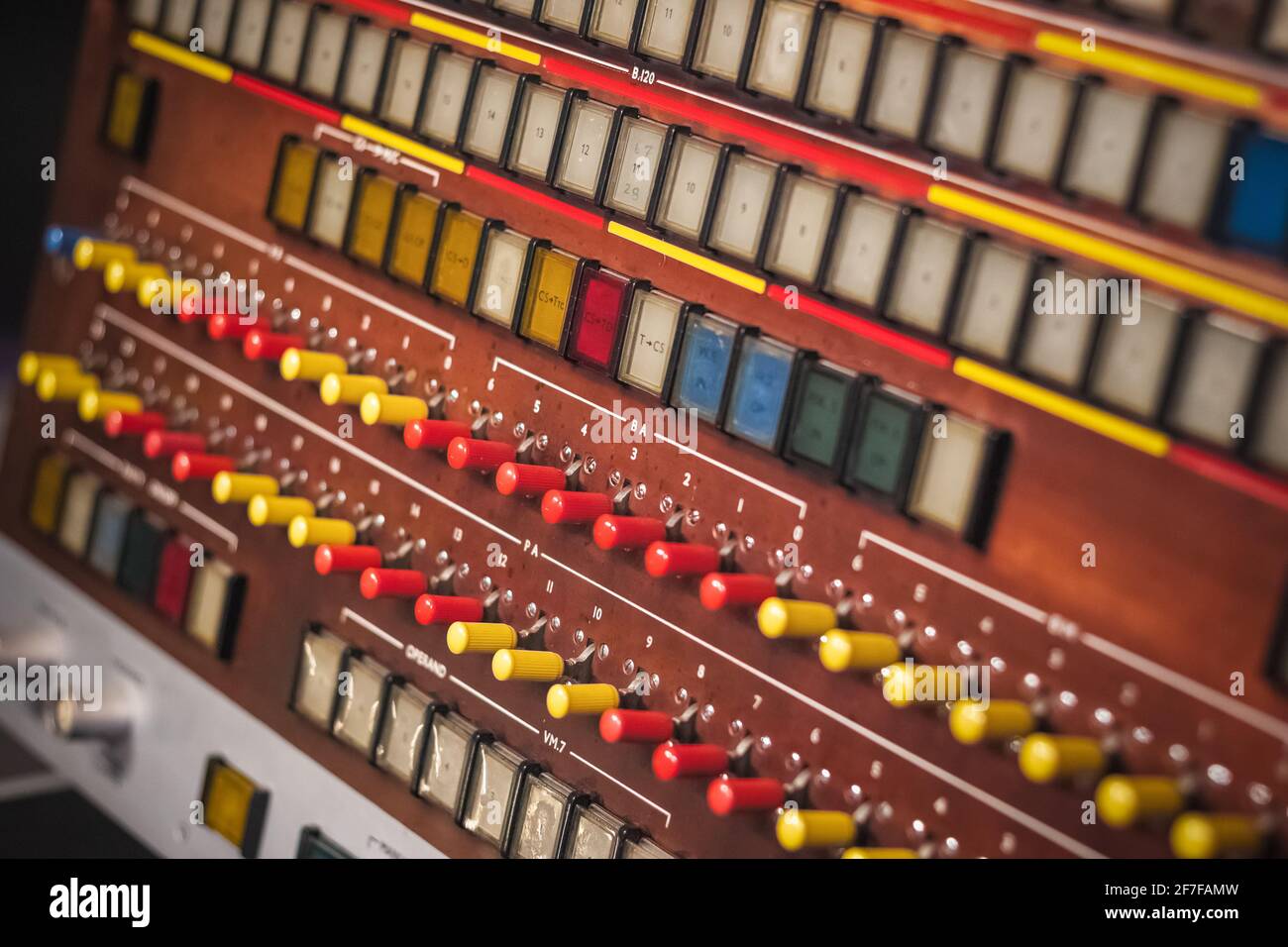 Early computer, Ferranti Atlas Computer Console dated 1964 on display at  Science Museum in London Stock Photo - Alamy
