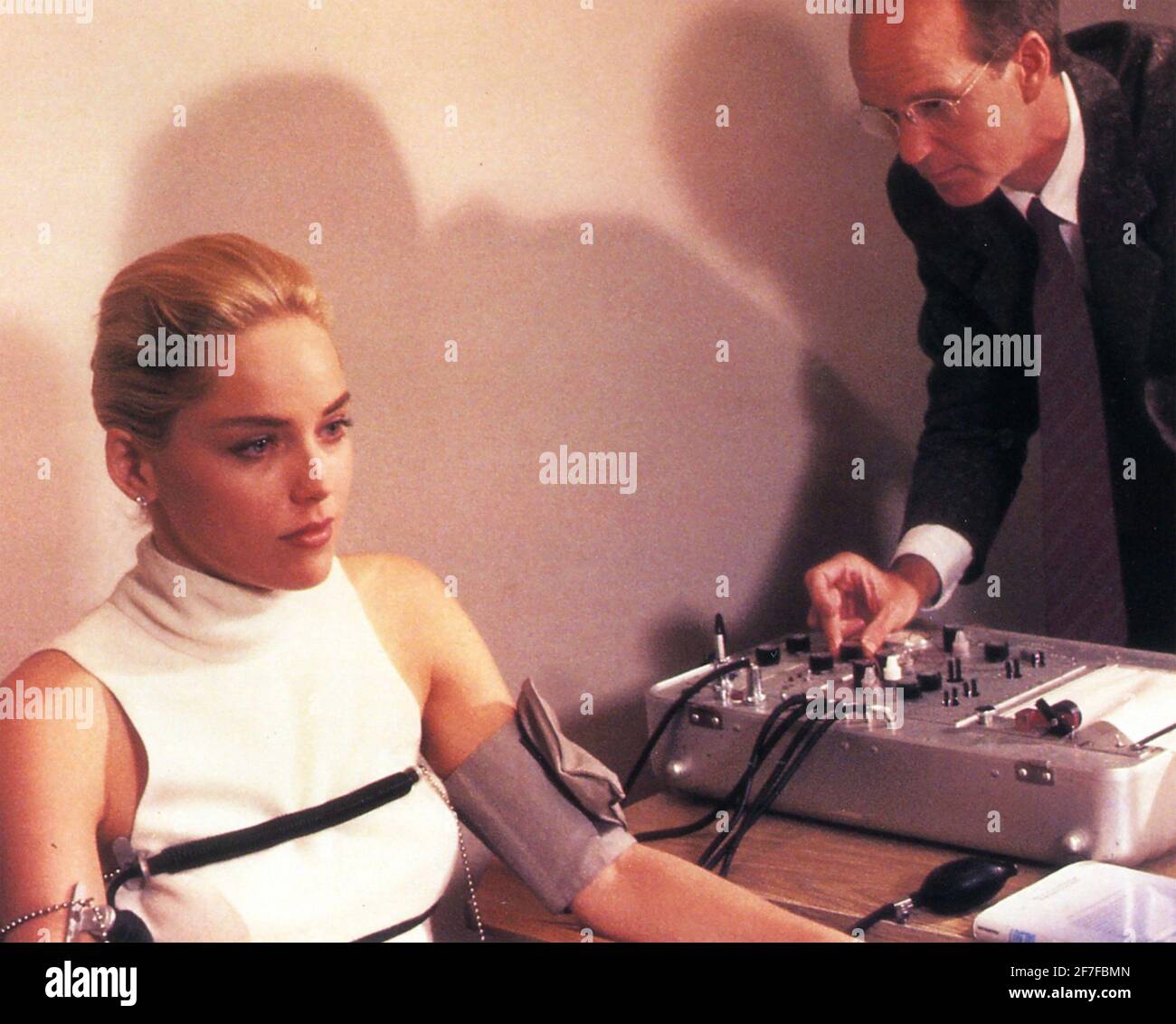 BASIC INSTINCT 1992 TriStar Pictures film with Sharon Stone taking a lie detector teast Stock Photo