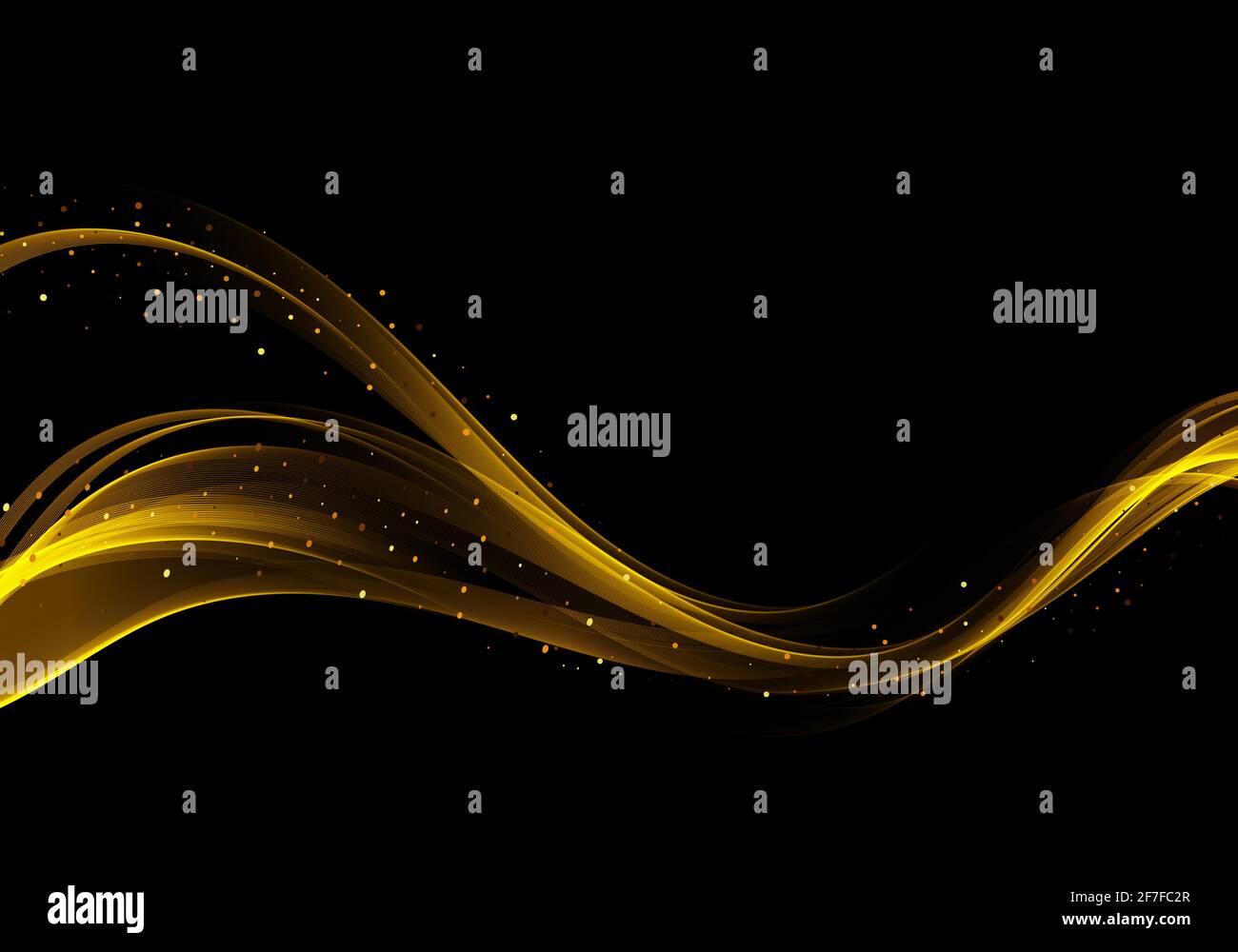 Abstract golden stripe on black background Shiny golden wave with glow ...