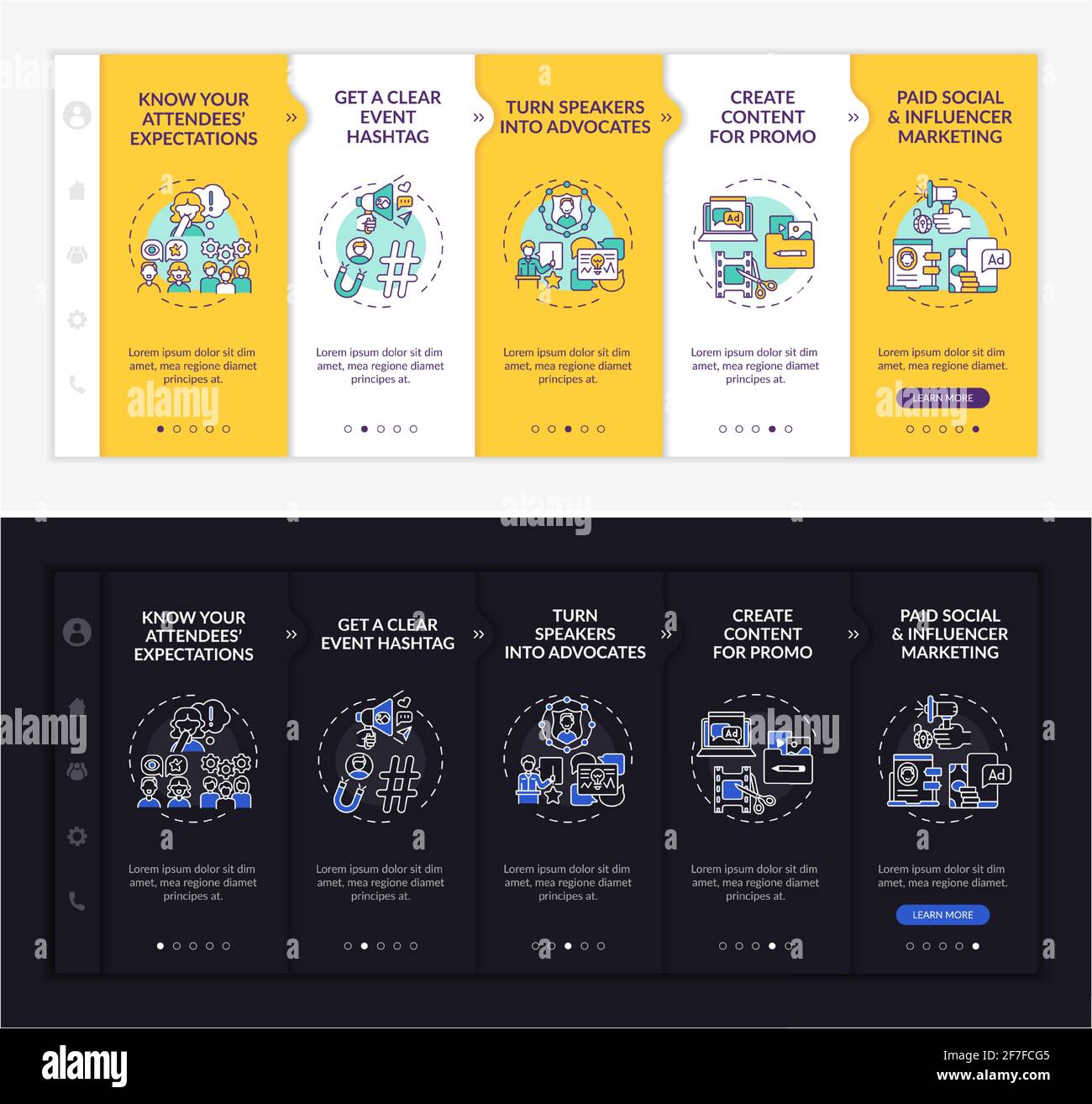 Online conference marketing onboarding vector template Stock Vector