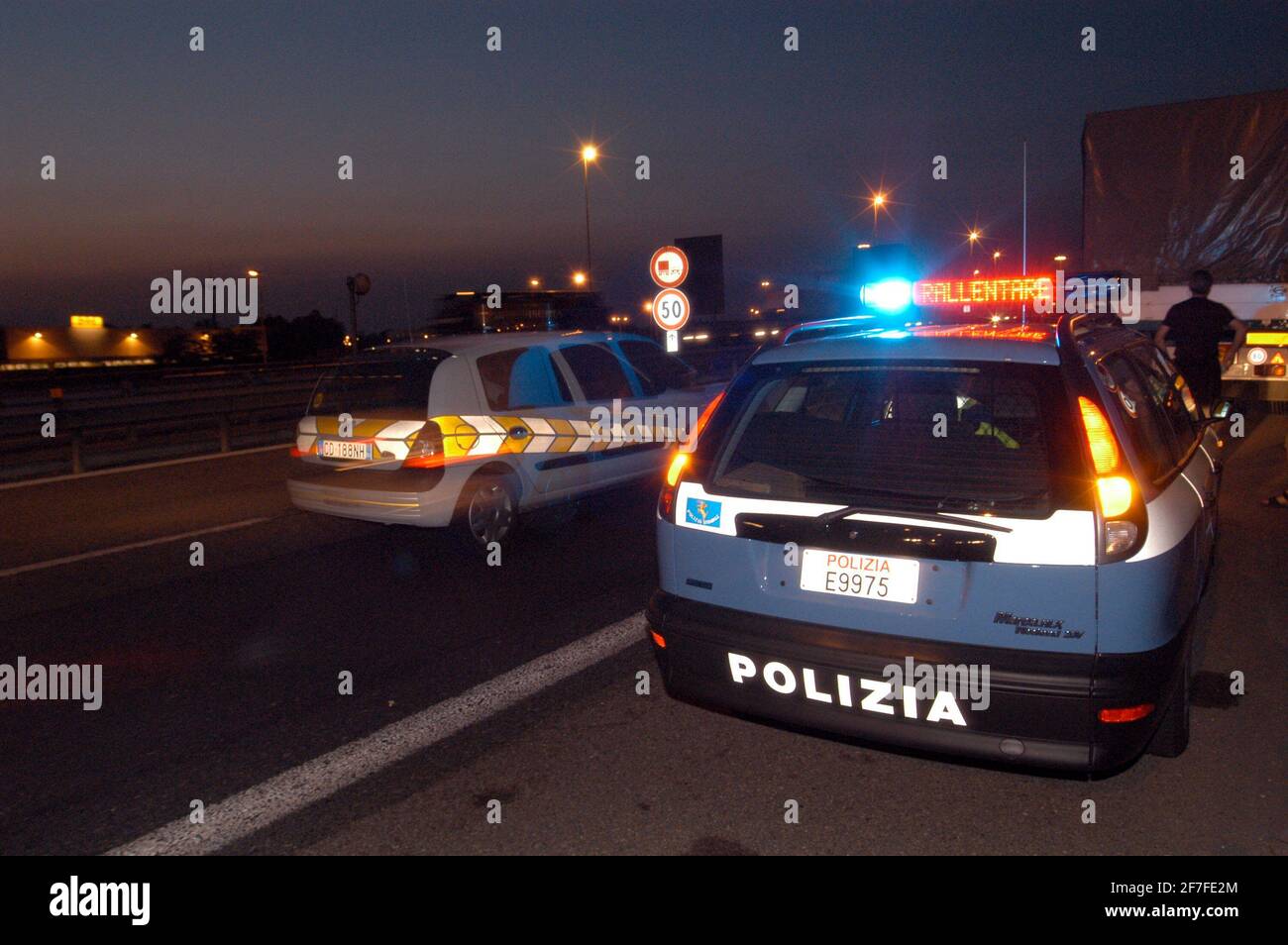 Italian highway police Stock Photo