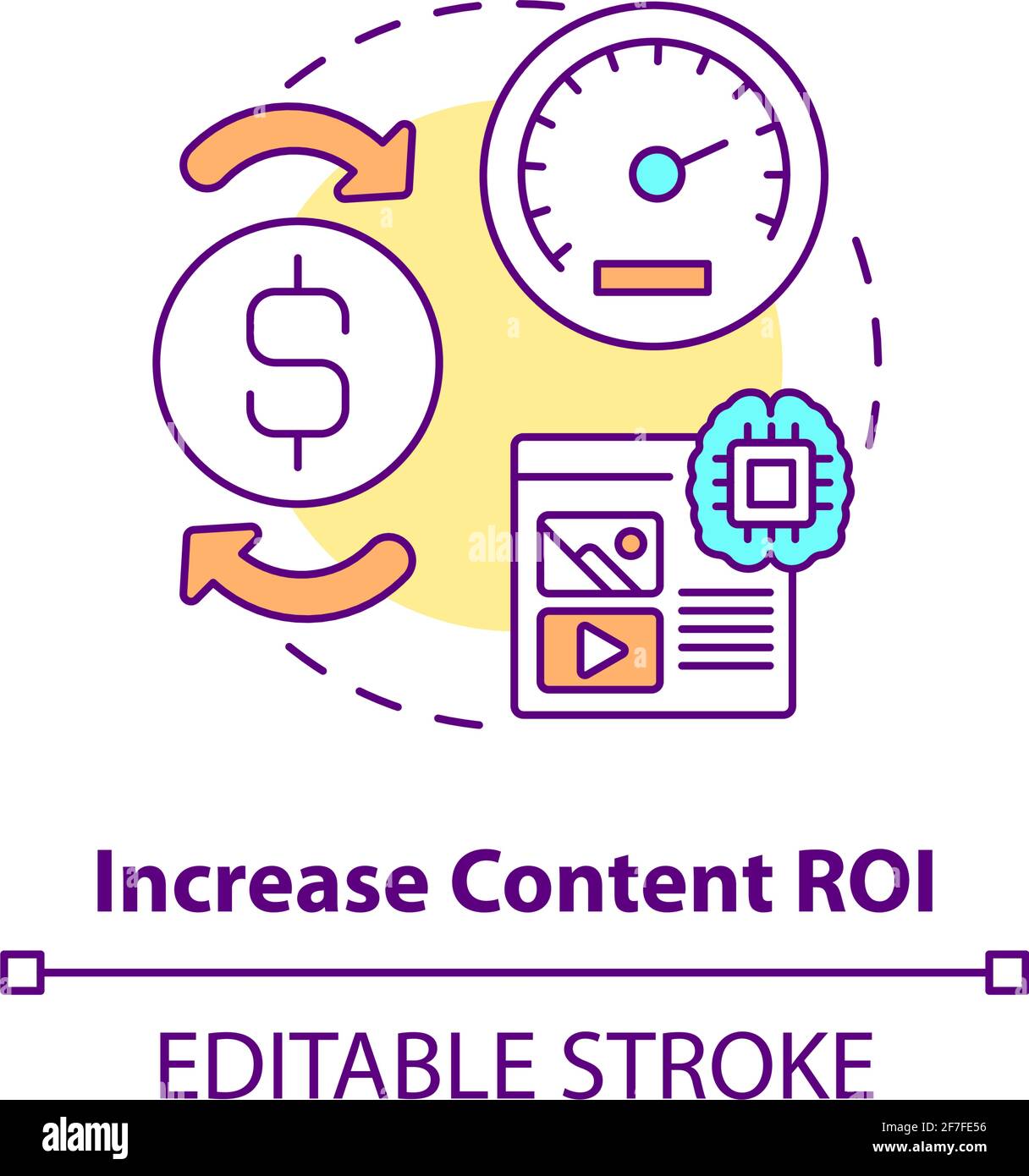 Increase content ROI concept icon Stock Vector Image & Art - Alamy