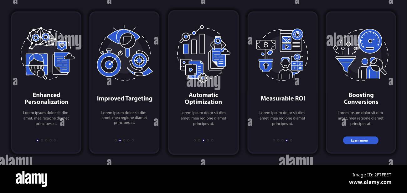 User behaviour analytics onboarding vector template Stock Vector