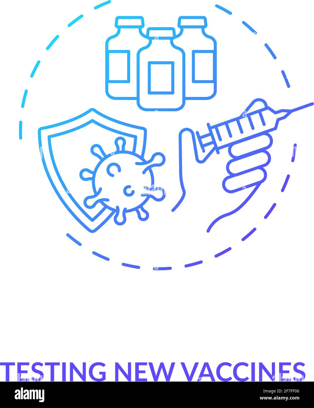Testing new vaccines concept icon Stock Vector