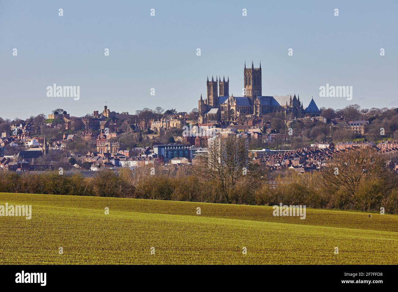 Lincoln Cathedral view from Canwick Stock Photo Alamy