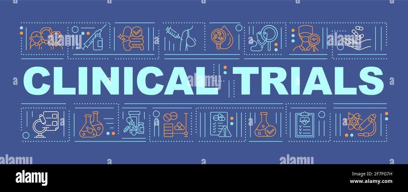 Clinical trials word concepts banner Stock Vector