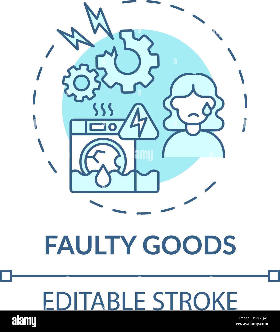 Faulty goods concept icon Stock Vector