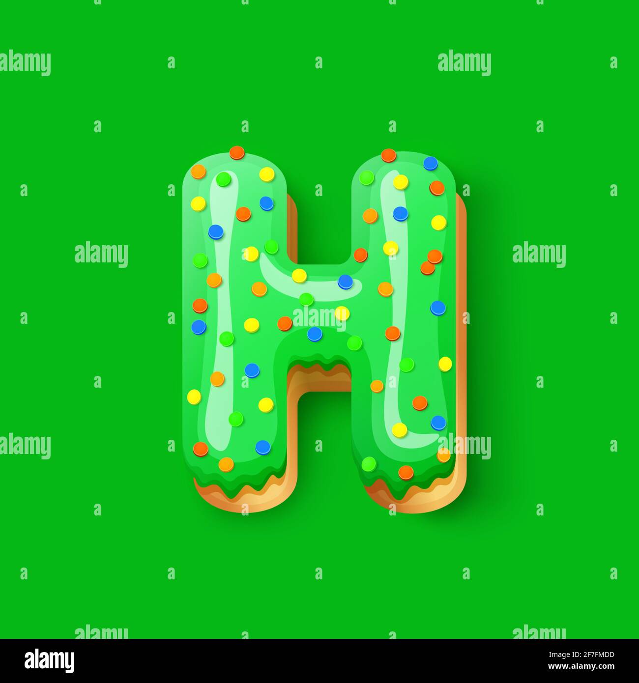 Green Letter H Clip Art - Green Letter H Image