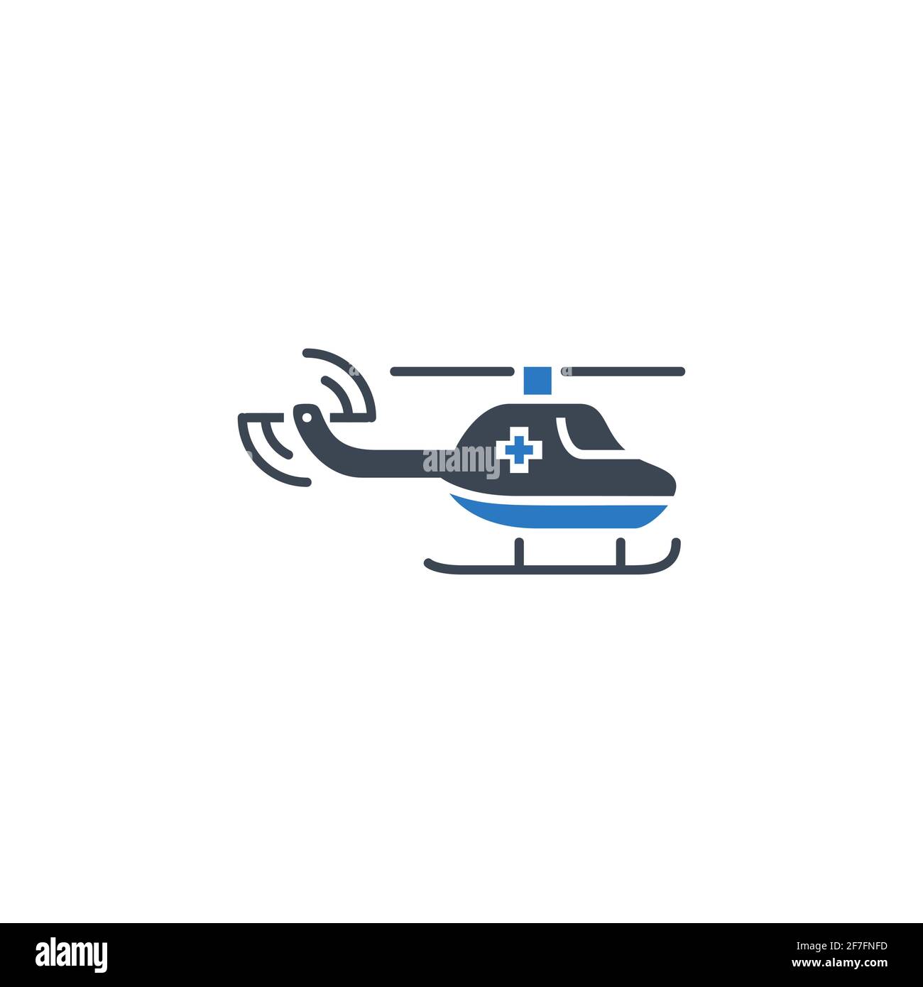 Emergency Helicopter Glyph Related Vector Icon. Stock Vector