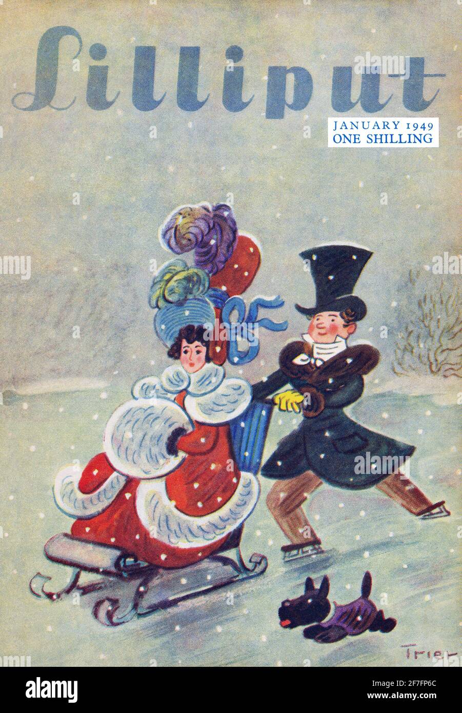 Vintage front cover of Lilliput magazine for January 1949. Stock Photo