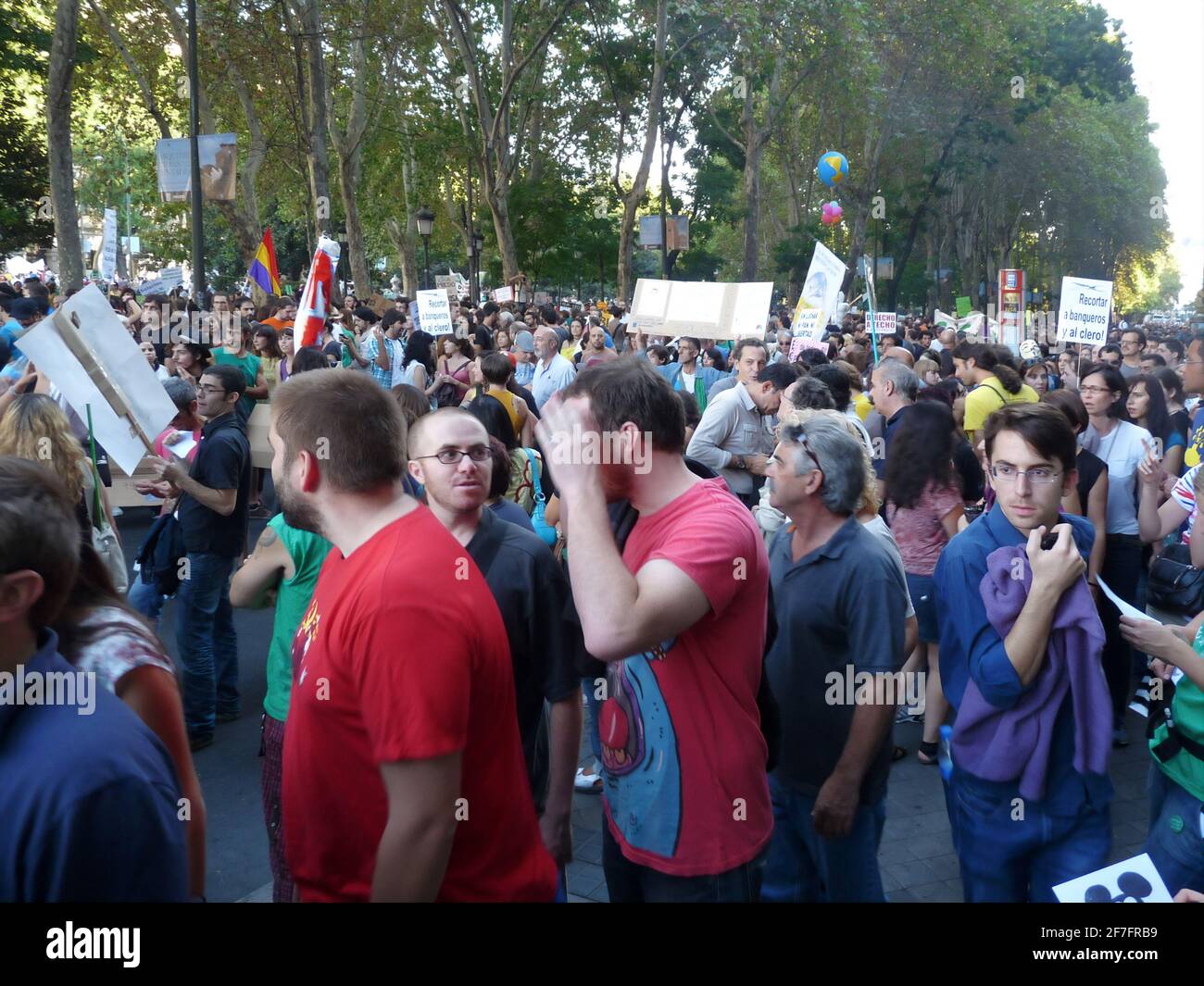 Madrid, Spain; October 15 2011. Massive demonstration in Madrid during ...