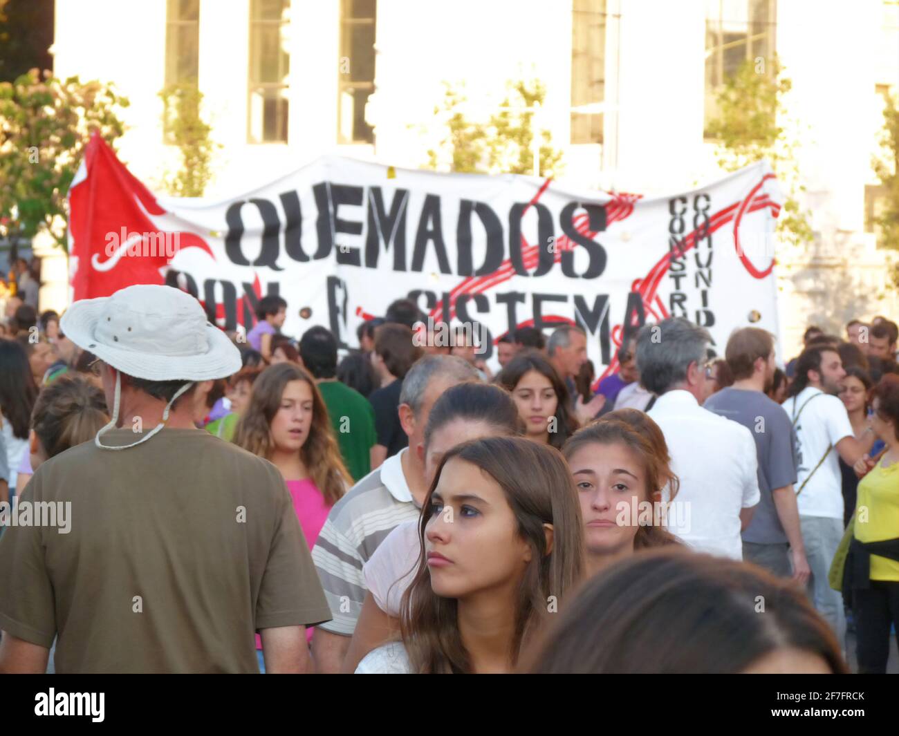 Madrid, Spain; October 15 2011. Massive demonstration in Madrid during ...