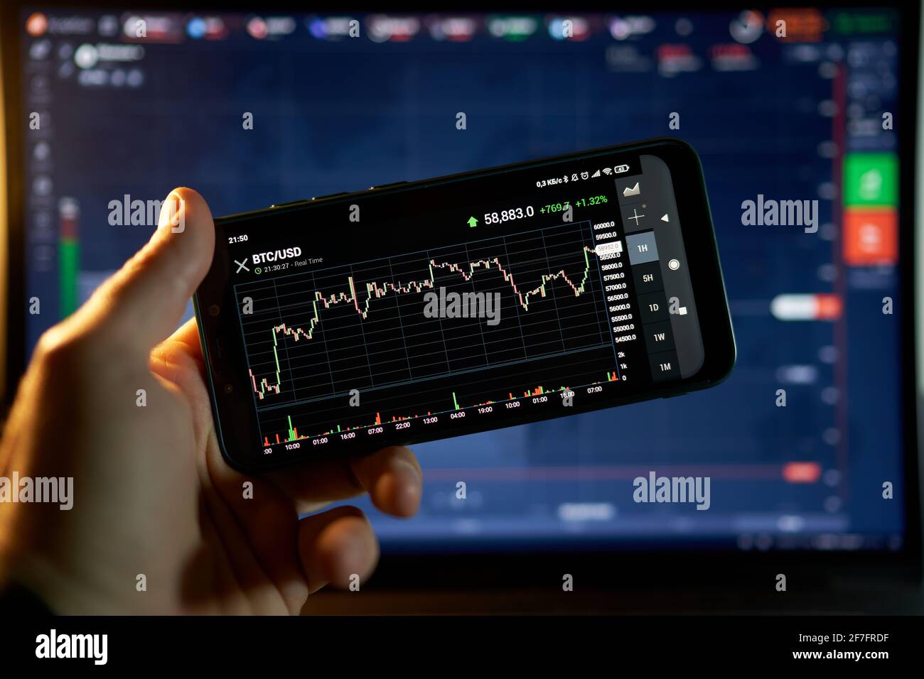 Venice, Italy - 06 April 2021: Bitcoin cryptocurrency price graph chart on  phone screen, cryptocurrency future price prediction concept. Exchange  Stock Photo - Alamy